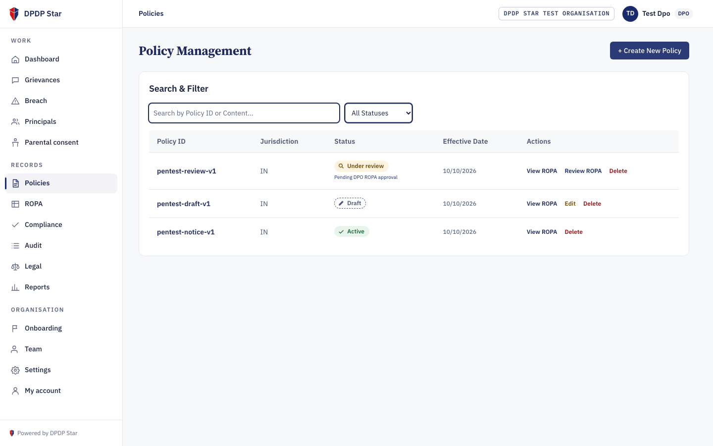 DPDP Star Policy Authoring & Bhashini 22-Language Translation