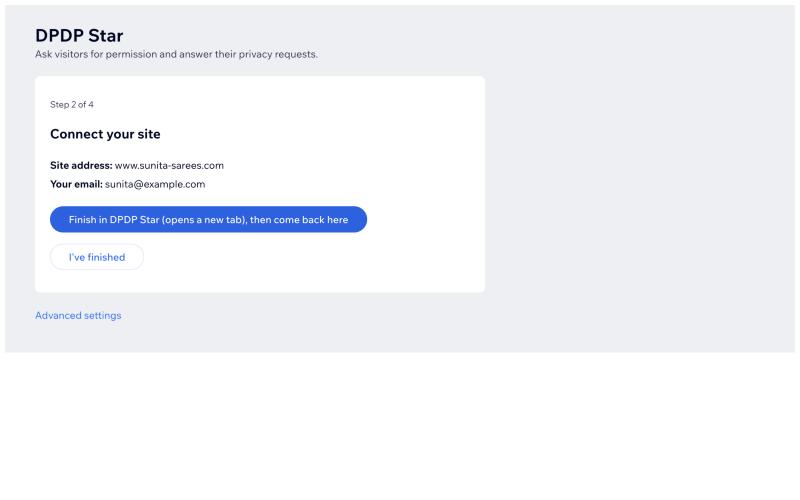 Wix Onboarding Step 2B: Verify 6-character email code