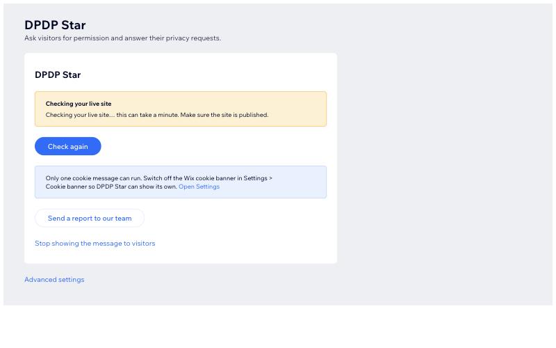 Wix Onboarding: Pending live site check